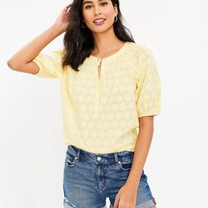Yellow Smocked Women's Top